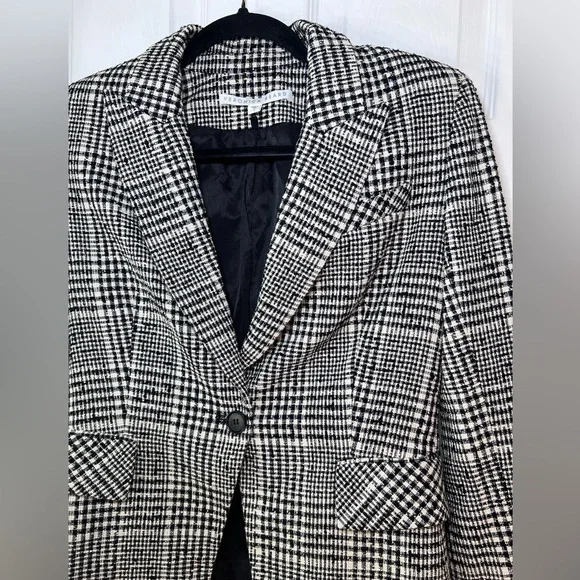 Veronica Beard Rhett Dickey Jacket Grey Plaid Blazer Size 4 Rerailed 695 - Picture 3 of 15